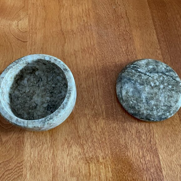 Vintage Marble Stone Trinket Jewelry Box with Lid - Picture 6 of 7